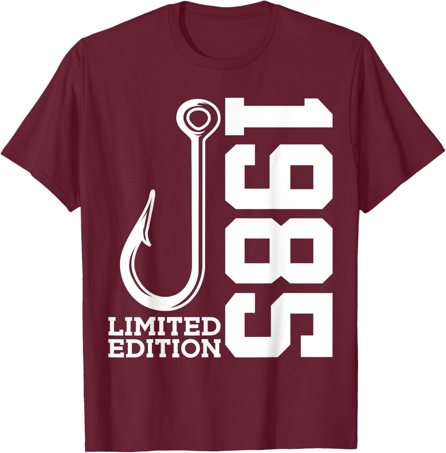 Angler 40th Birthday Fishing Limited Edition 1985 T-Shirt - T-Shirt | Maroon
