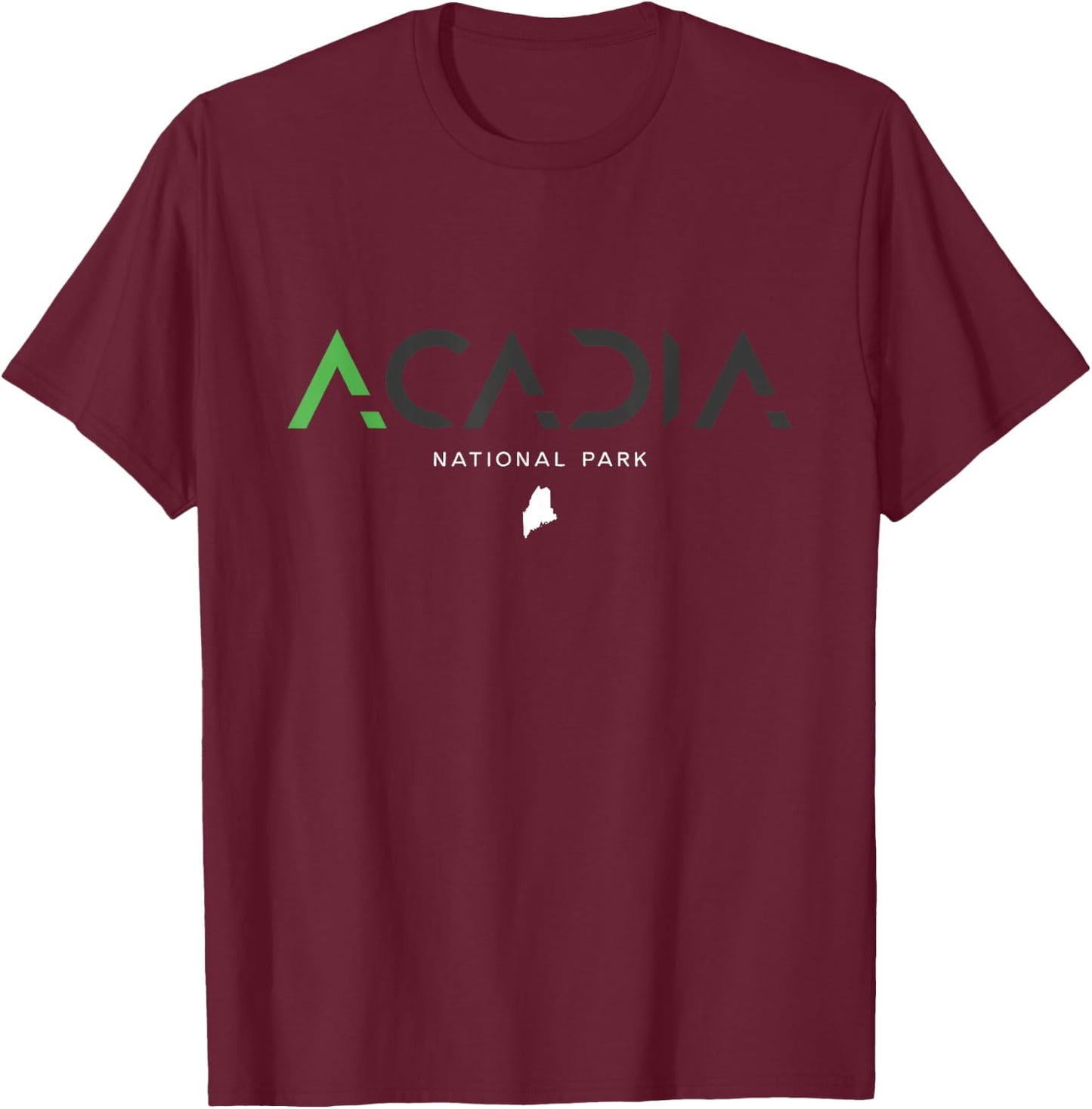 Acadia National Park Maine Tonal Retro Vintage T-Shirt - T-Shirt | Maroon