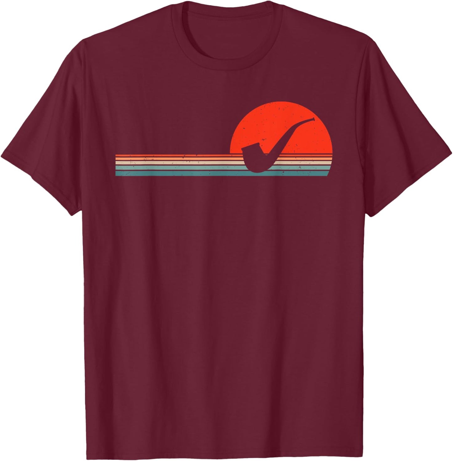 Pipe Smoking Retro Tobacco Vintage Smoker T-Shirt - T-Shirt | Maroon