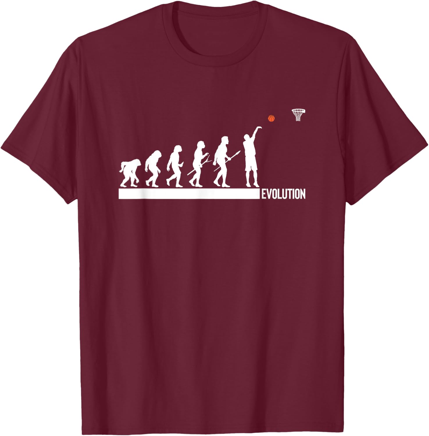 Basketball Evolution Of Man Sport Human Players Fans T-Shirt - T-Shirt | Maroon
