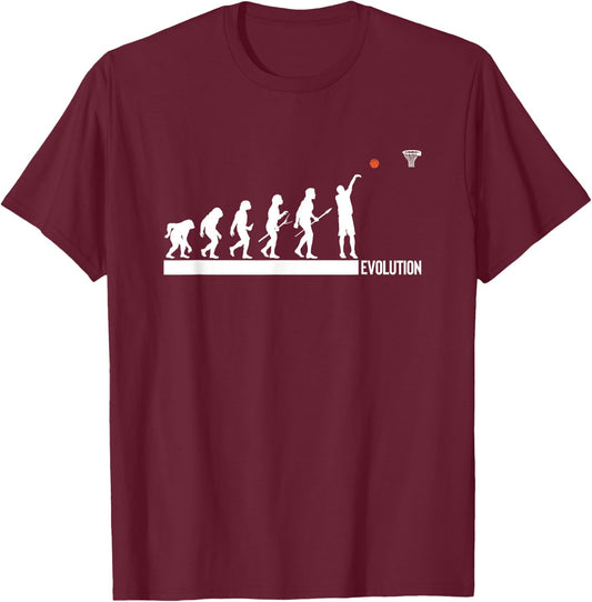 Basketball Evolution Of Man Sport Human Players Fans T-Shirt - T-Shirt | Maroon
