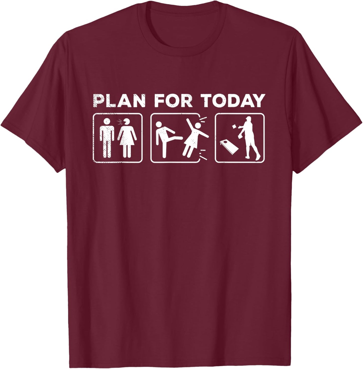 Cornhole sports plan for today funny couple memes theme T-Shirt - T-Shirt | Maroon