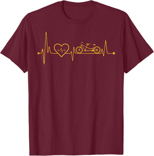 Tandem Bicycle Heartbeat Bike T-Shirt - T-Shirt | Maroon