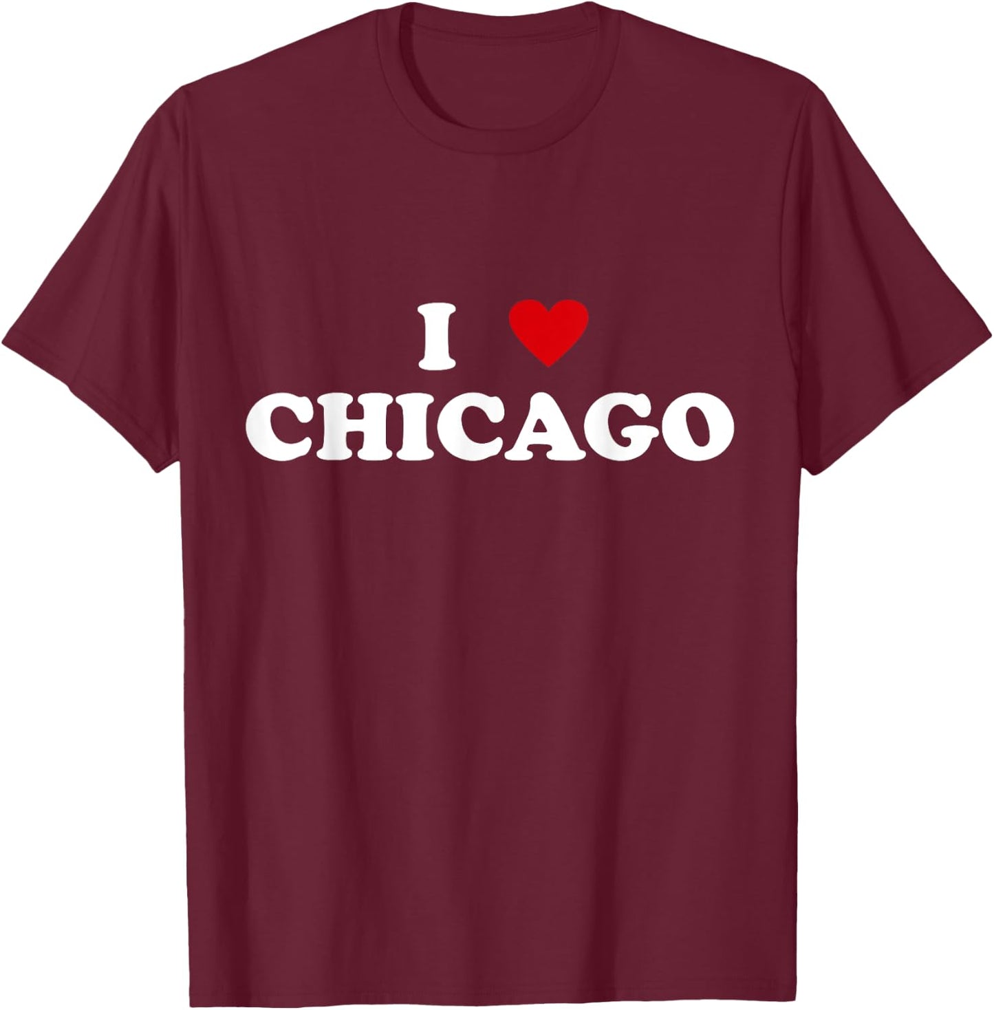 I Heart USA City - I Love Chicago T-Shirt - T-Shirt | Maroon