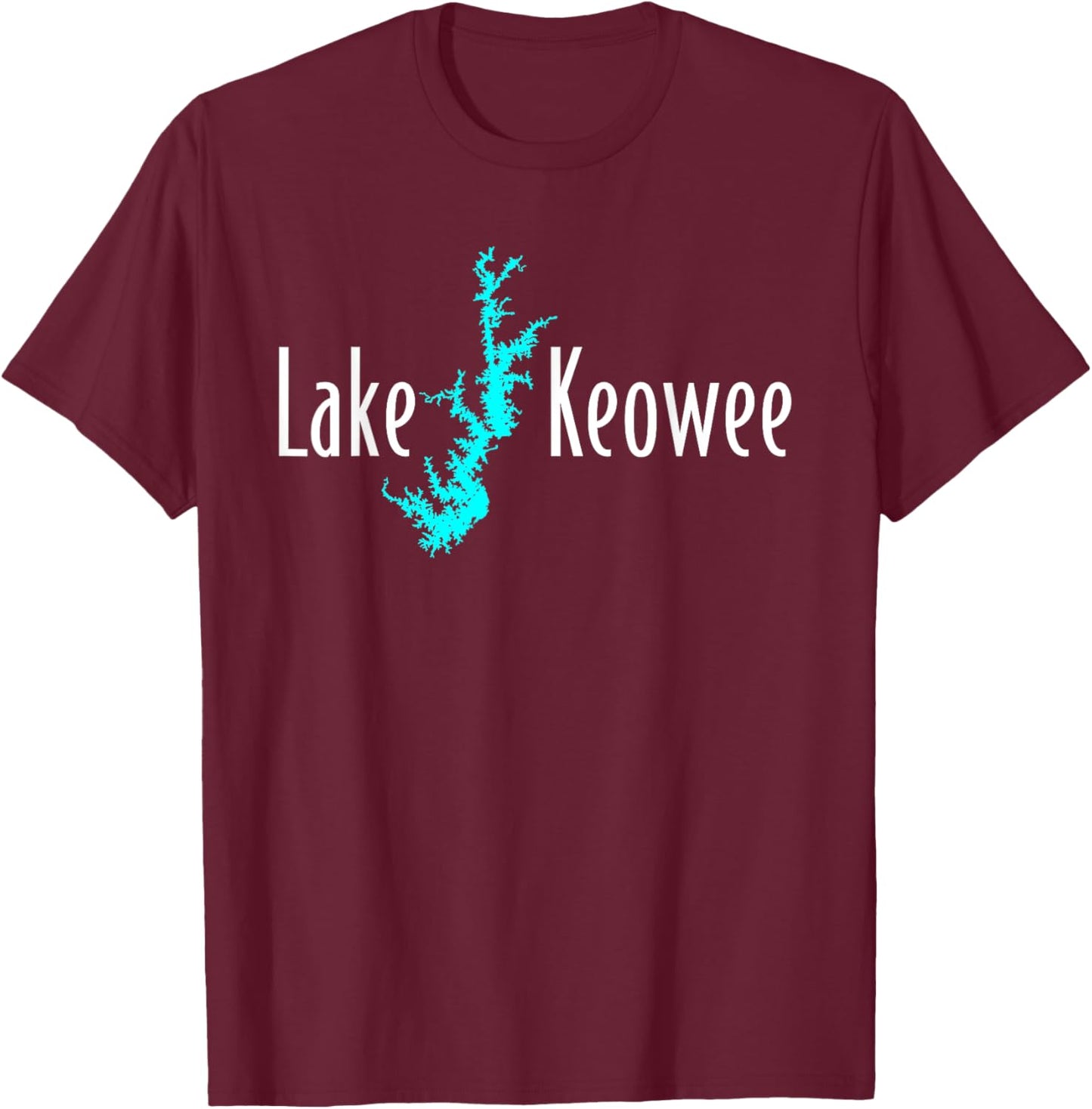 Minimalist Lake Keowee - South Carolina T-Shirt - T-Shirt | Maroon