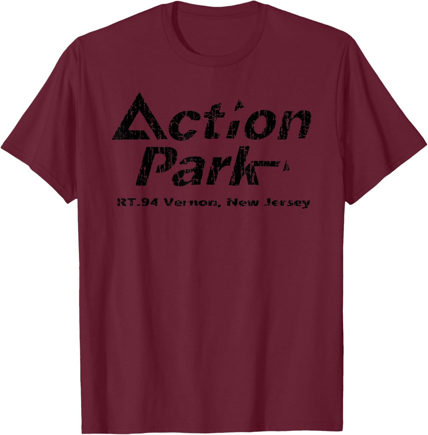 Action Park New Jersey Funny Actions Park New Jersey 1978 Vintage Grey Cotton Blend Classic Fit T-Shirt - T-Shirt | Maroon