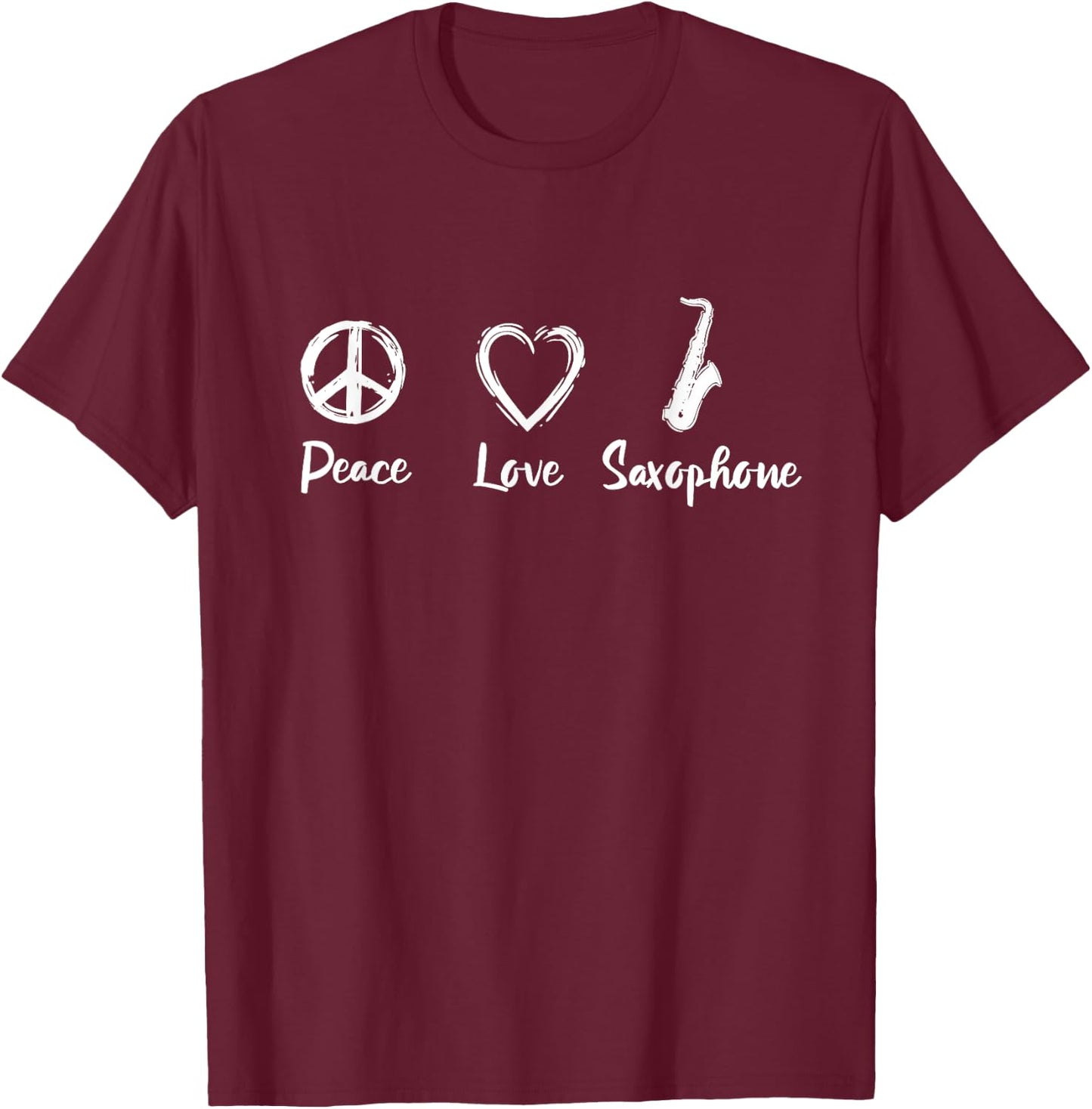 Saxophone Love Saxophonist Reed Instrument T-Shirt - T-Shirt | Maroon