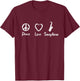 Saxophone Love Saxophonist Reed Instrument T-Shirt - T-Shirt | Maroon