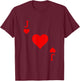Jack of Hearts Deck of Cards Carnival Halloween Costume T-Shirt - T-Shirt | Maroon