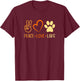 Peace Love Yellow Labs Labrador Lab Mom Fall Autumn T-Shirt - T-Shirt | Maroon