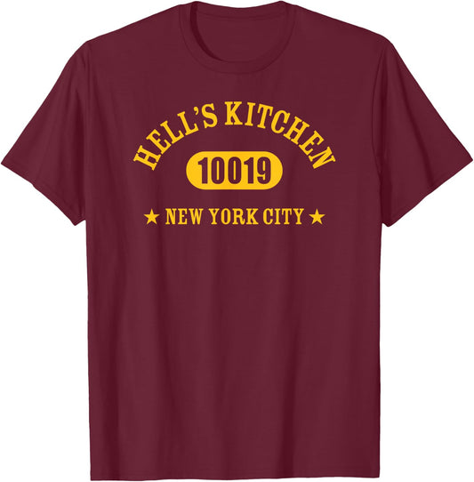 HELL’S KITCHEN 10019 NEW YORK CITY / NYC Athletic Design T-Shirt - T-Shirt | Maroon