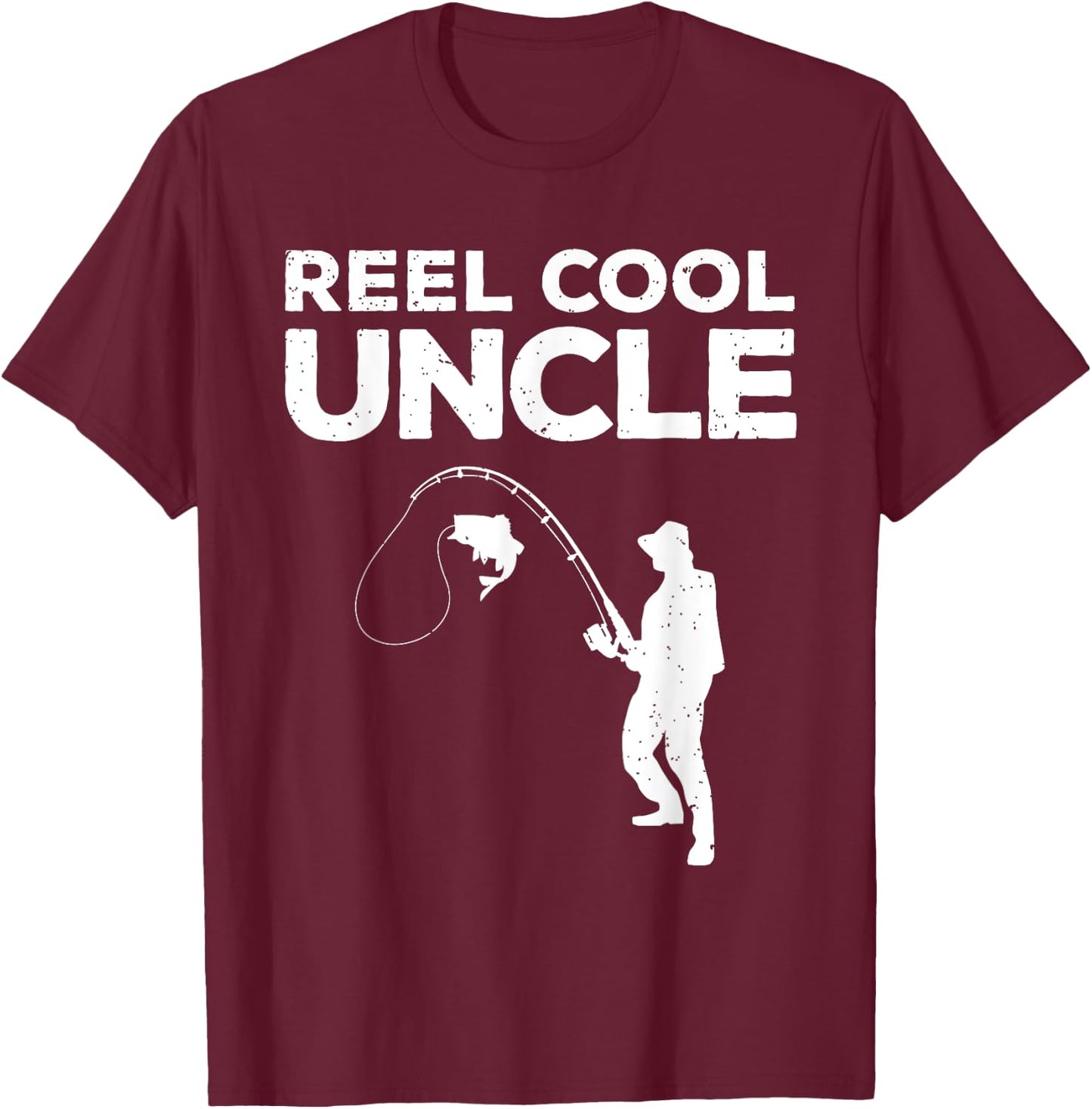 Funny First Time Uncle Design Reel Fishing Lover T-Shirt - T-Shirt | Maroon