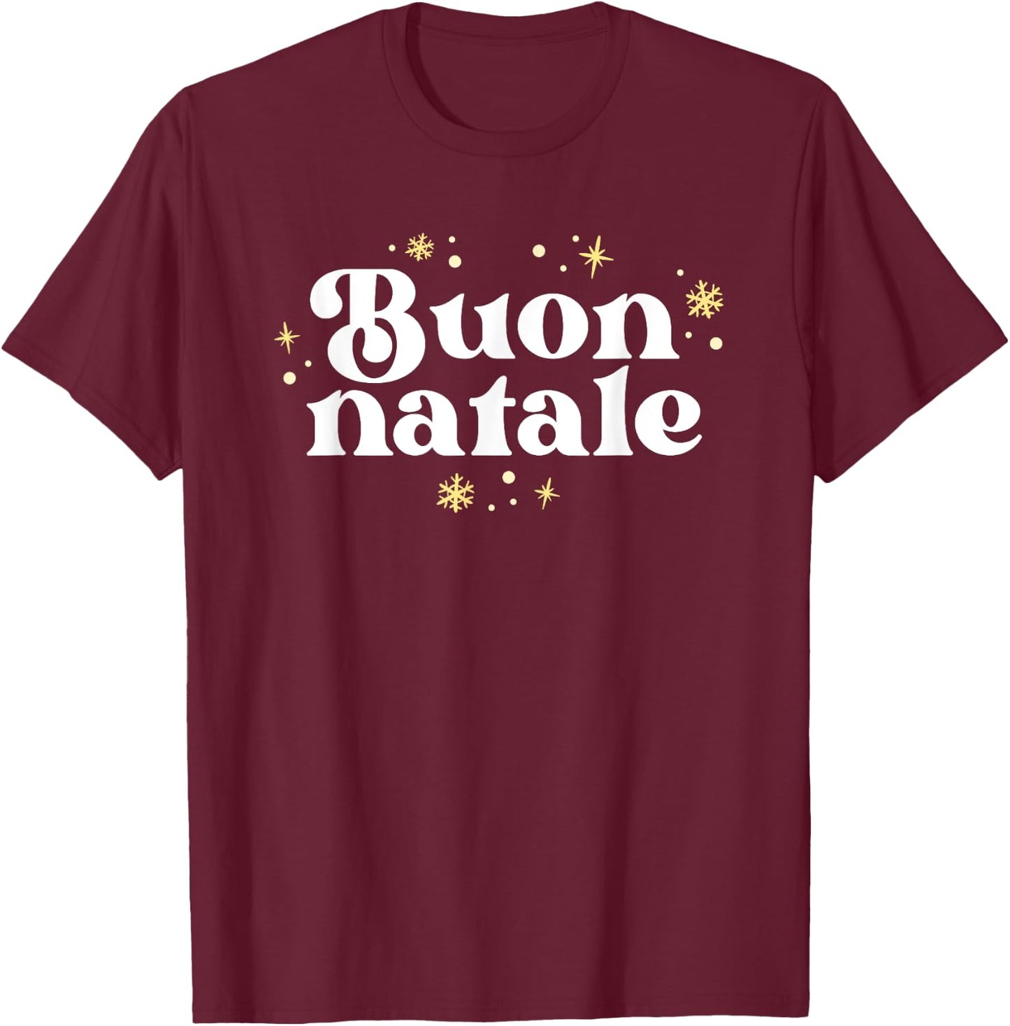 Vintage Buon Natale Italian Christmas Italy Pride Xmas T-Shirt - T-Shirt | Maroon