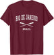 Rio de Janeiro Brazil Vintage Nautical Paddles Sports Oars T-Shirt - T-Shirt | Maroon