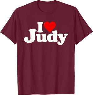 I Love Heart Judy T-Shirt - T-Shirt | Maroon