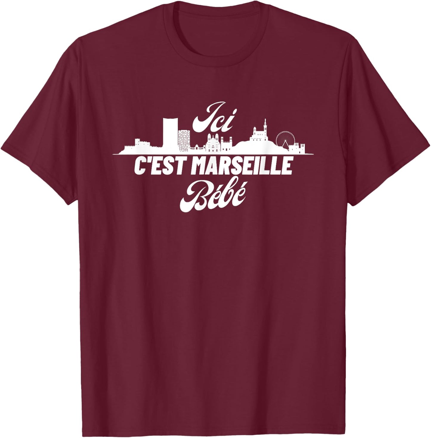 C'est Marseille Baby Football Marseille OM [French Language] T-Shirt - T-Shirt | Maroon