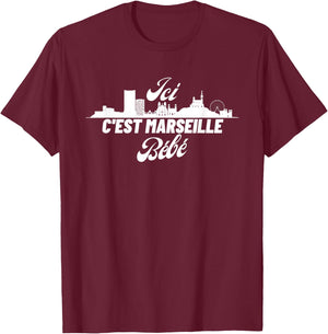 C'est Marseille Baby Football Marseille OM [French Language] T-Shirt - T-Shirt | Maroon