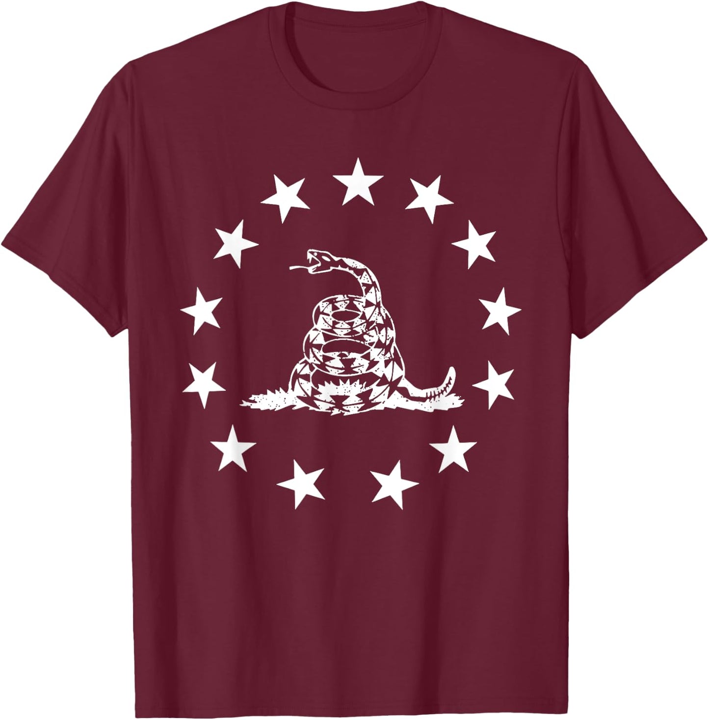 Betsy Ross Gadsden Flag T-Shirt - T-Shirt | Maroon
