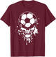 Soccer Skeleton Funny Player Halloween Skull Hallows' Day T-Shirt - T-Shirt | Maroon