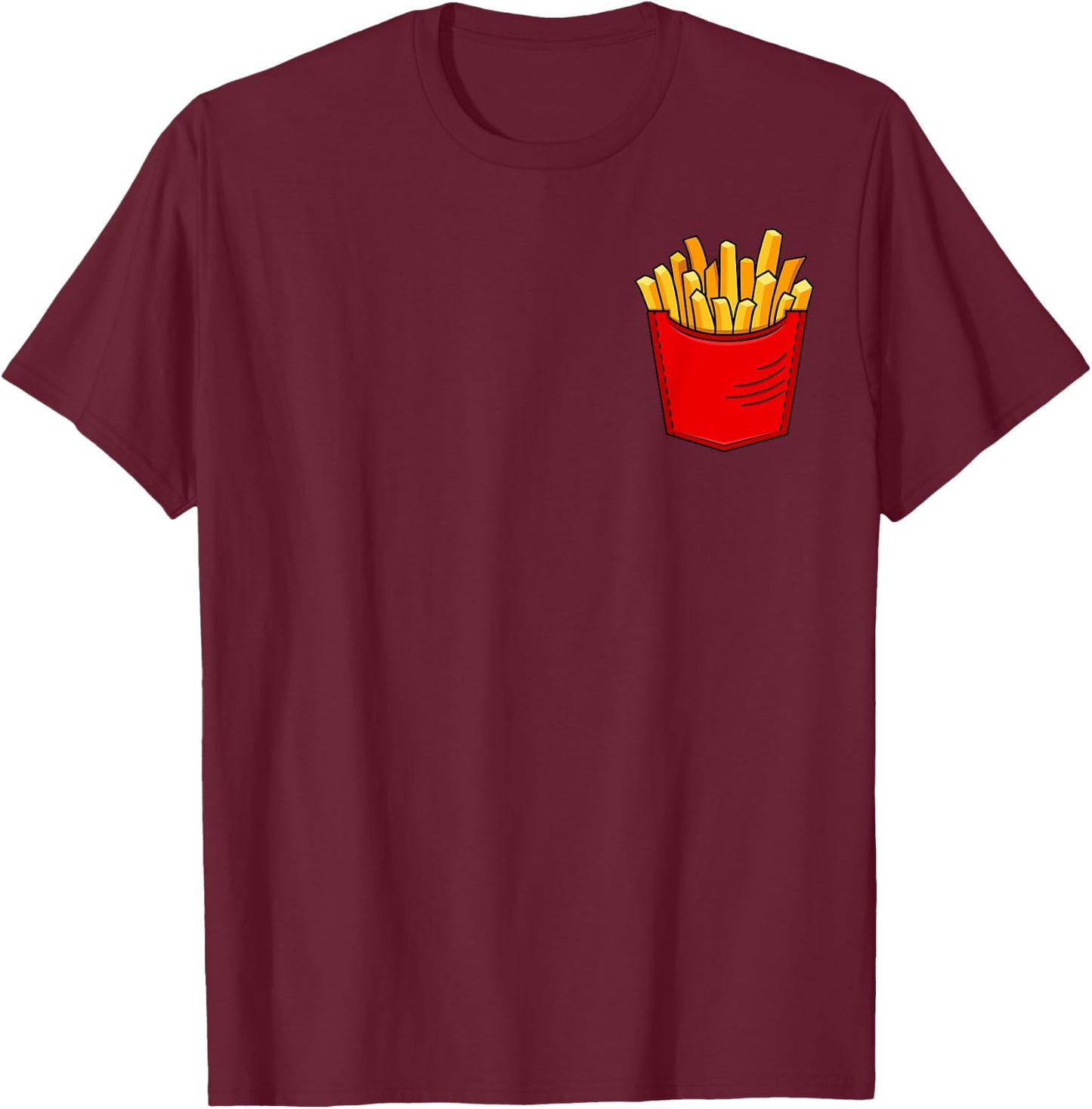 Funny French Fries Designs Women Fast-Food Eaters T-Shirt - T-Shirt | Maroon