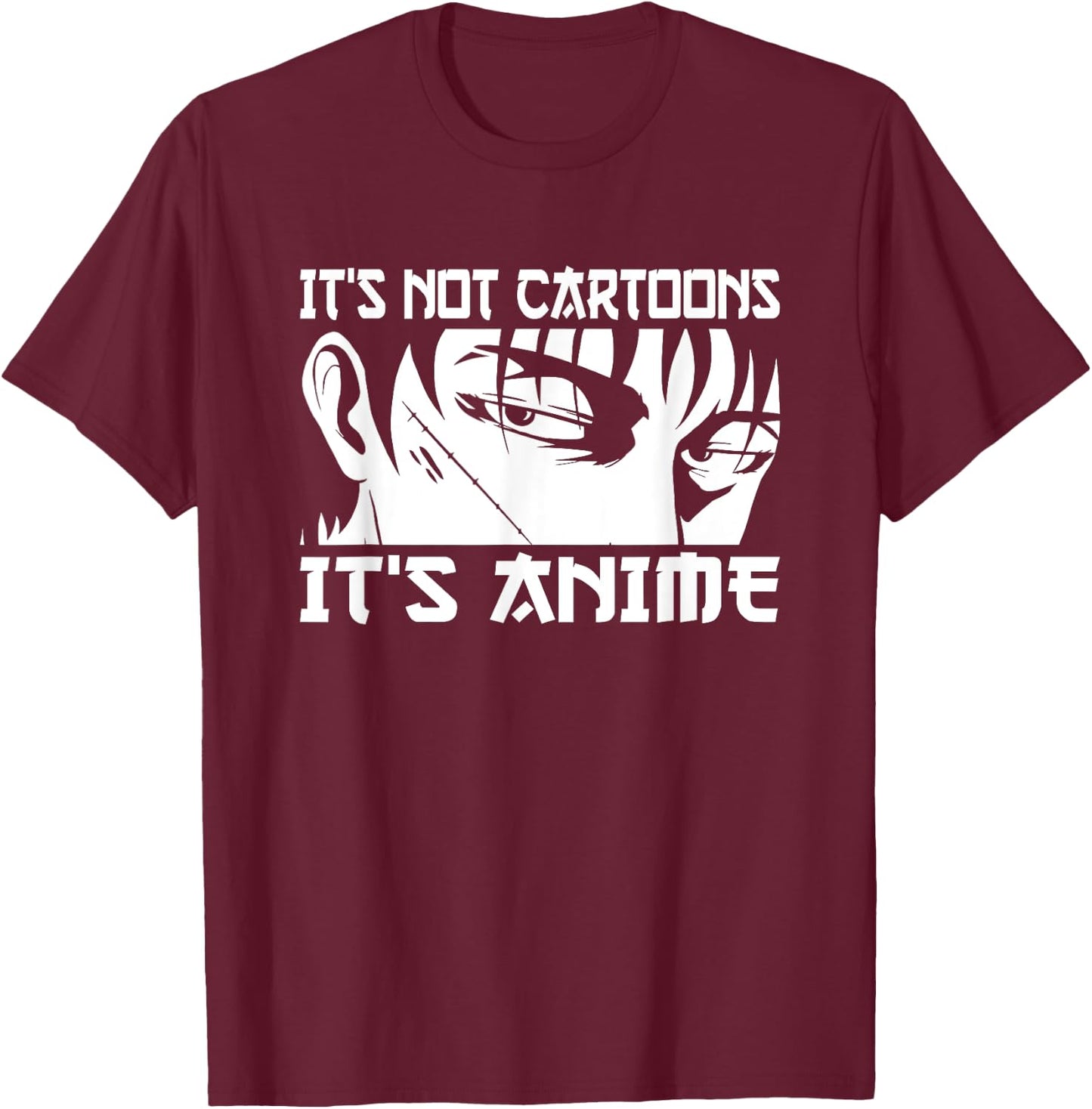 It's not Cartoons It's Anime Men Teen Boy Otaku Anime T-Shirt - T-Shirt | Maroon