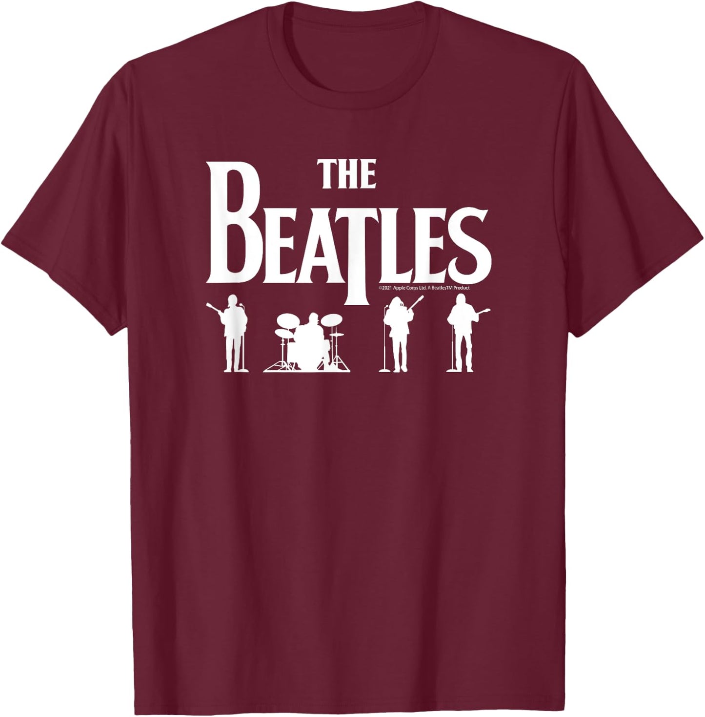 The Beatles - Silhouettes T-Shirt - T-Shirt | Maroon