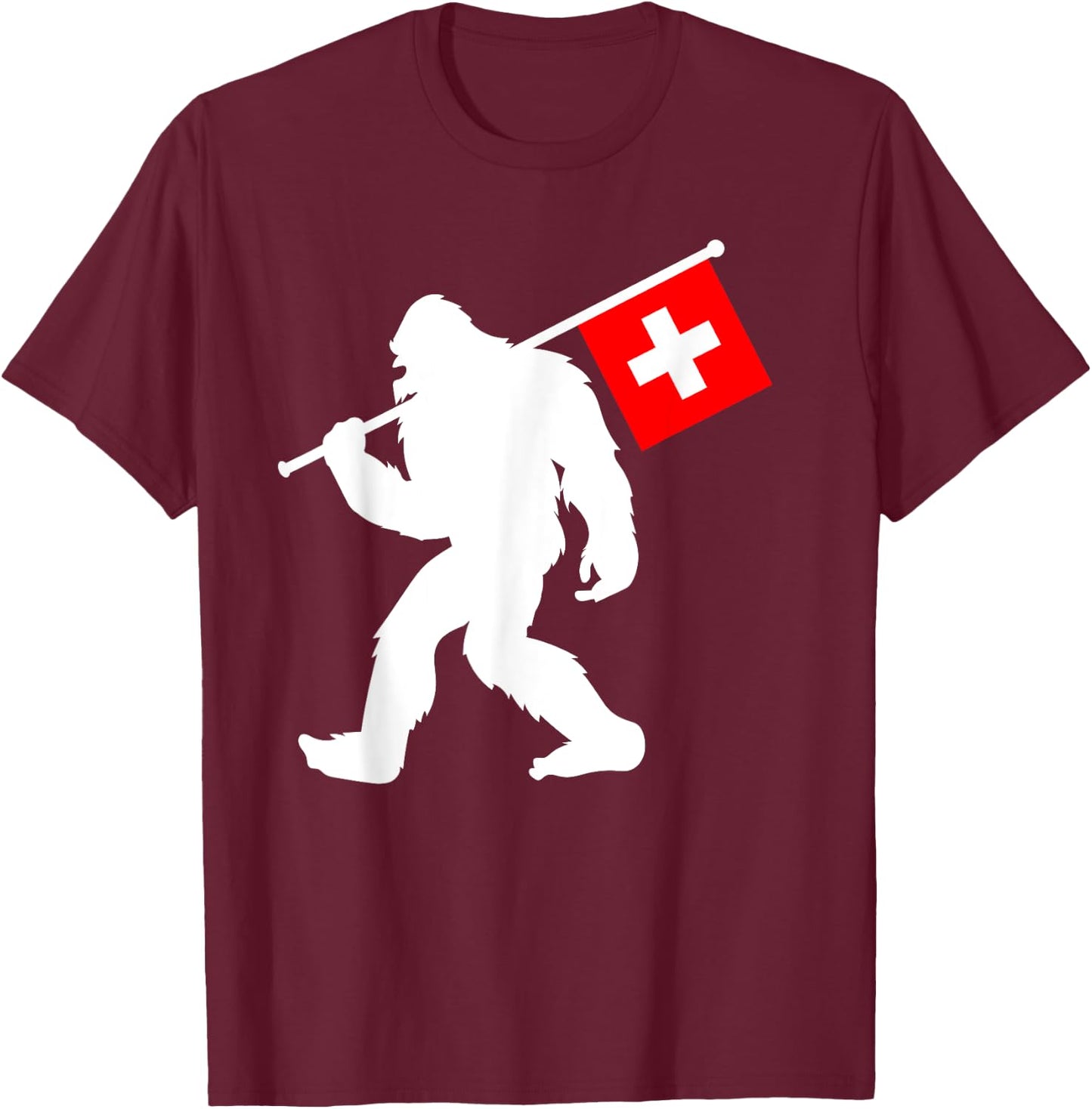 Switzerland Bigfoot T-Shirt - T-Shirt | Maroon