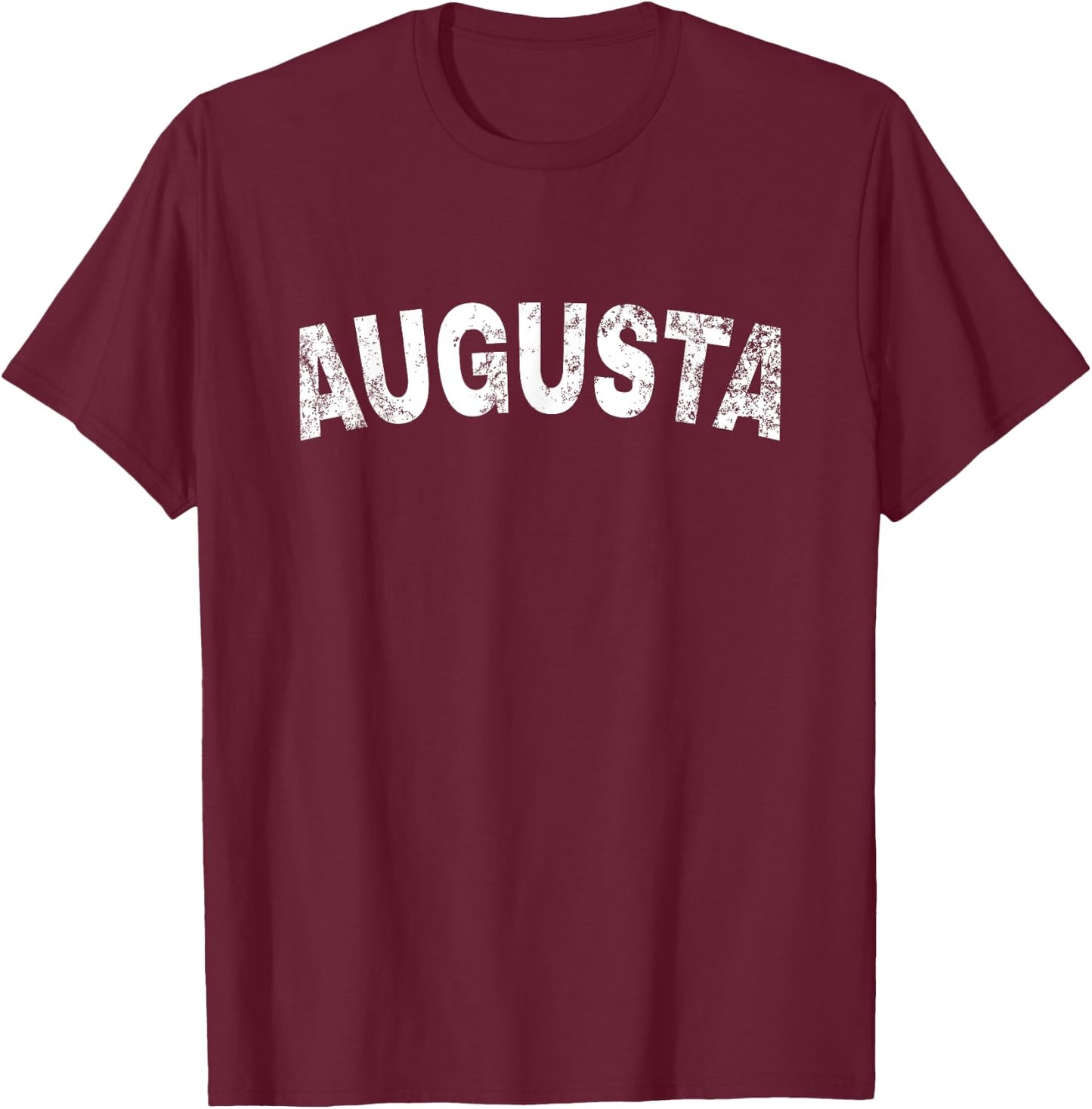Vintage Augusta White Text Apparel T-Shirt - T-Shirt | Maroon