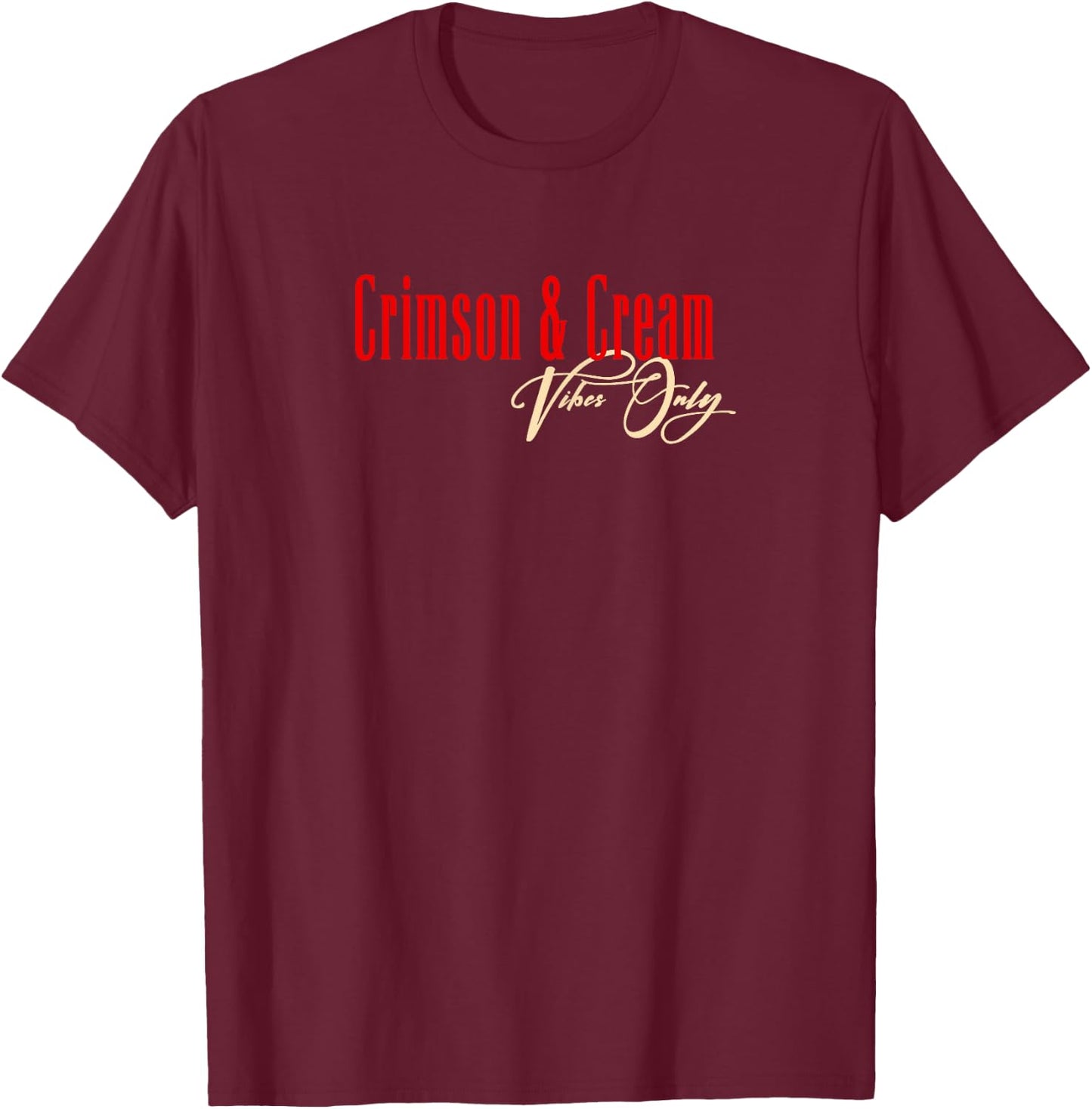 Only DST Crimson and Cream Vibes T-Shirt - T-Shirt | Maroon