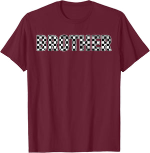 Pit Crew Brother Racing Car Family Matching Birthday Party T-Shirt - T-Shirt | Maroon