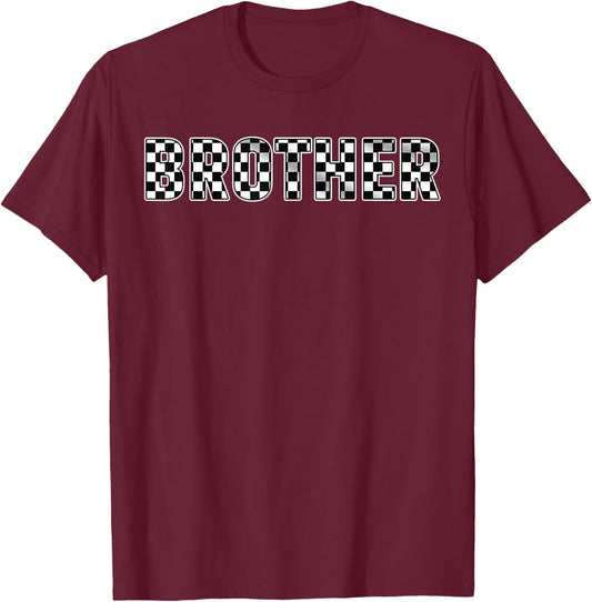 Pit Crew Brother Racing Car Family Matching Birthday Party T-Shirt - T-Shirt | Maroon