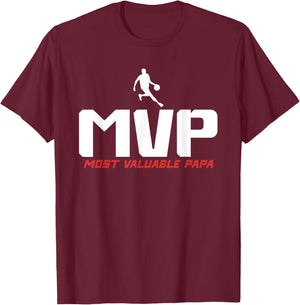 MVP Most Valuable Papa - Basketball Dad T-Shirt - T-Shirt | Maroon