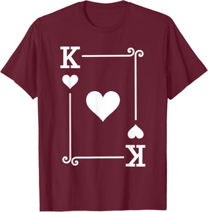 King Hearts Card Costume - Playing Cards - King Hearts T-Shirt - T-Shirt | Maroon