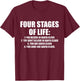 Four Stages of Life Santa Christmas Funny X-Mas Humor Men T-Shirt - T-Shirt | Maroon