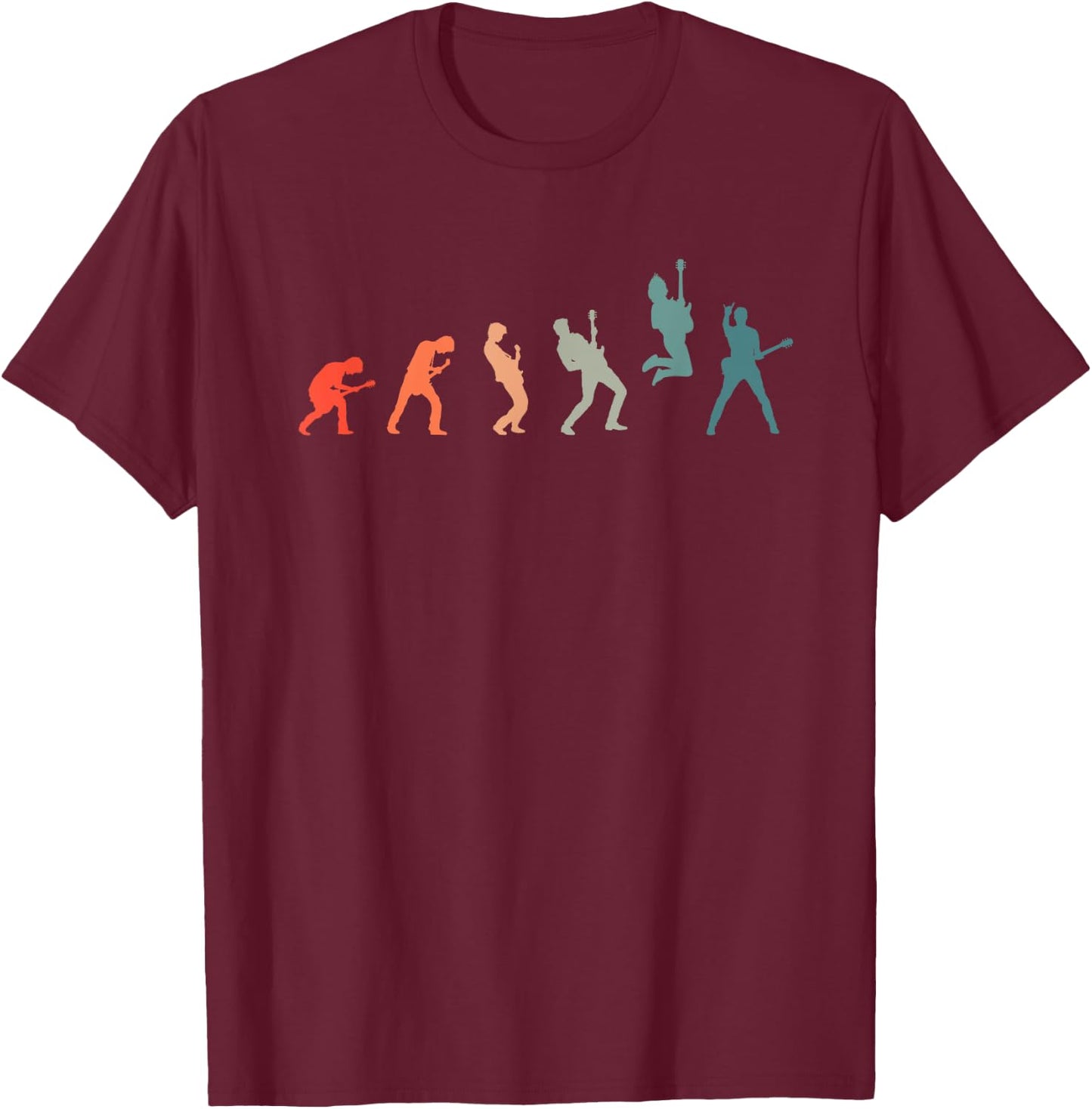 Guitarist with Guitar Evolution T-Shirt - T-Shirt | Maroon