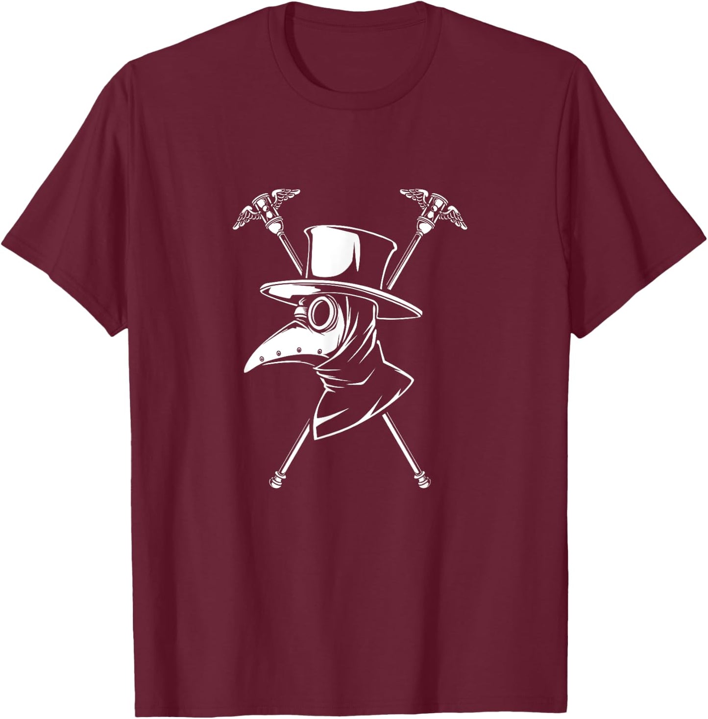Plague doctor staffs T-Shirt - T-Shirt | Maroon