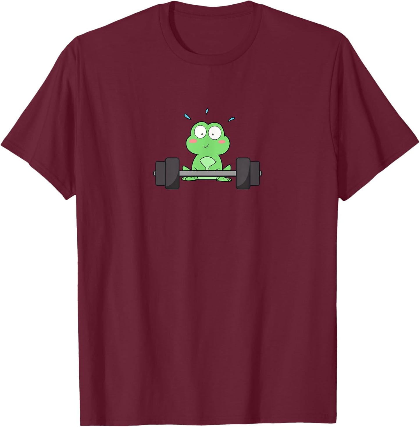 Cute Frog Exercise Deadlift Aesthetic Funny Gym Toad T-Shirt - T-Shirt | Maroon
