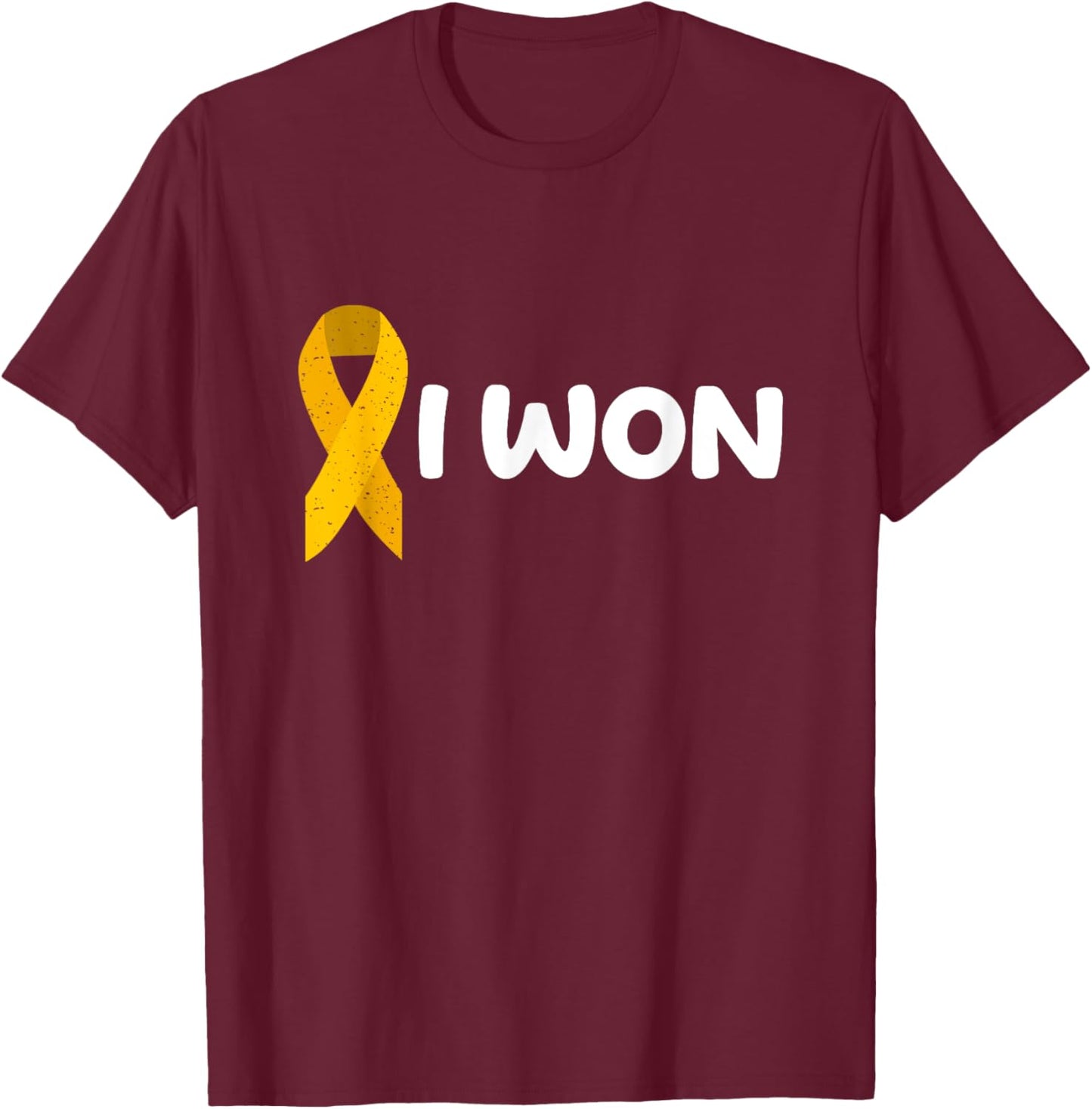 I Won! Appendix Cancer survivor. Amber ribbon T-Shirt - T-Shirt | Maroon