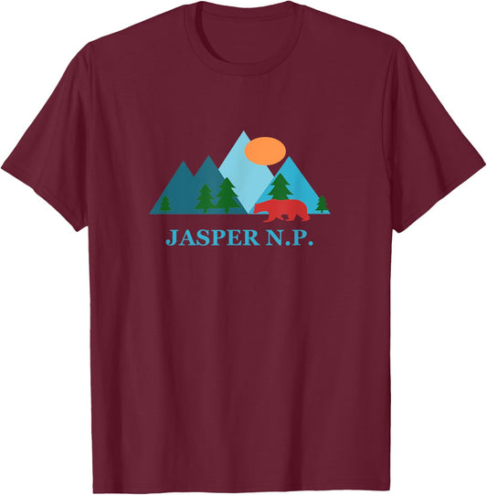 Jasper National Park in Canada Nature Vacation Souvenir T-Shirt - T-Shirt | Maroon