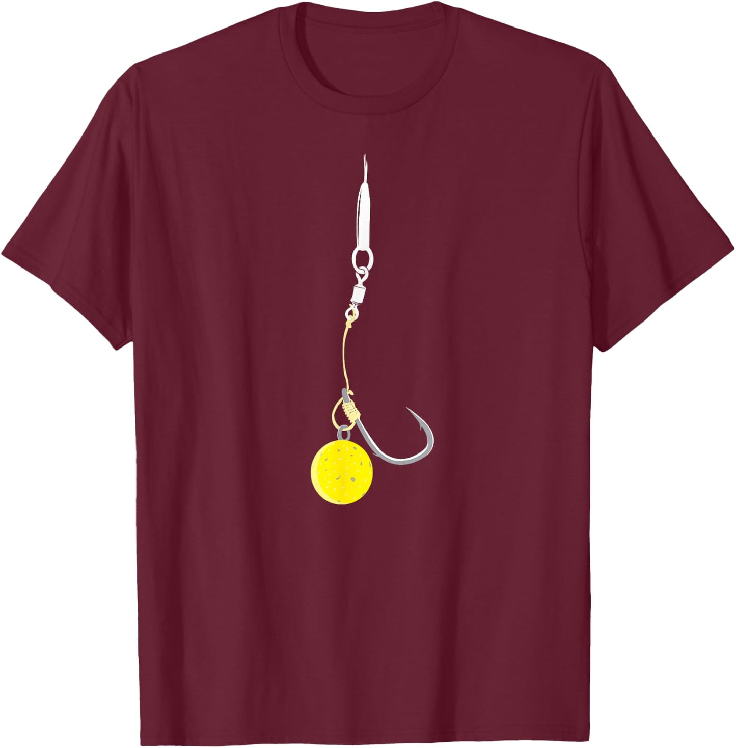 Carp Fishing Hair Rigs Corn Bait Angling Fisherman T-Shirt - T-Shirt | Maroon