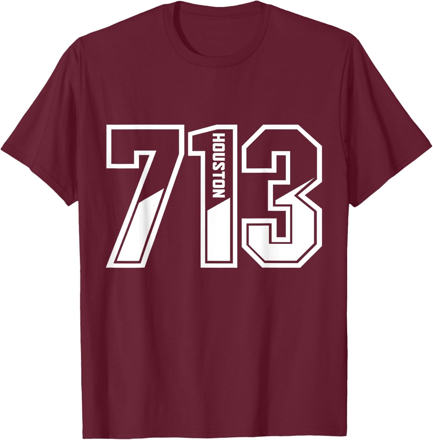 Houston Texas 713 Area Code Pride Vintage T-Shirt - T-Shirt | Maroon