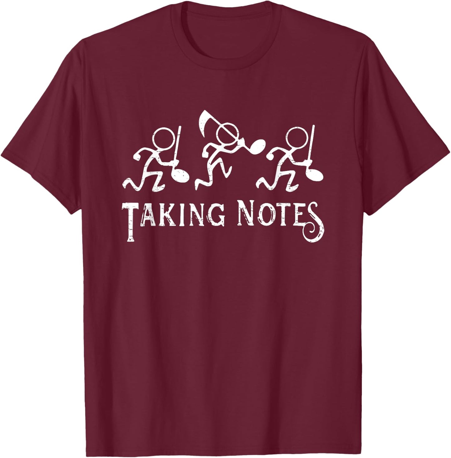 Vintage Musical Taking Notes Music Lovers Teachers Funny T-Shirt - T-Shirt | Maroon