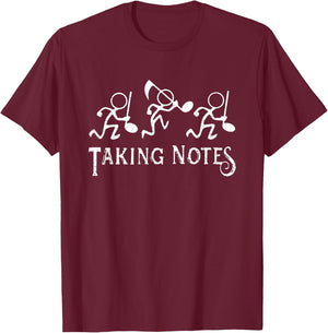 Vintage Musical Taking Notes Music Lovers Teachers Funny T-Shirt - T-Shirt | Maroon
