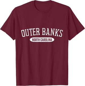 Outer Banks Shirt College Style North Carolina OBX Sand Sea T-Shirt - T-Shirt | Maroon