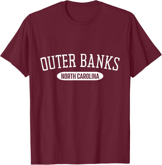 Outer Banks Shirt College Style North Carolina OBX Sand Sea T-Shirt - T-Shirt | Maroon