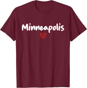 Minneapolis - I Love Minneapolis - Throwback Design Classic T-Shirt - T-Shirt | Maroon