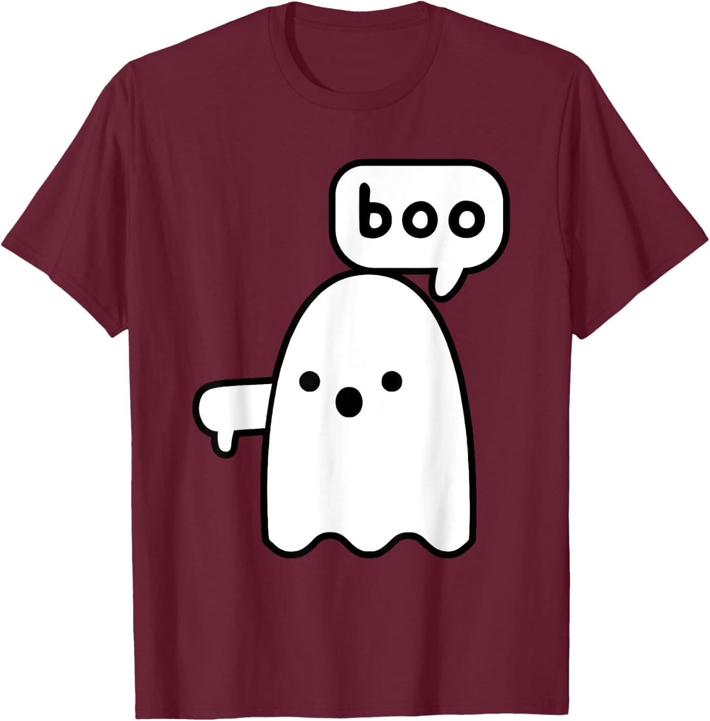 Thumbs Down Ghost Screaming Boo Disapproval Ghost halloween T-Shirt - T-Shirt | Maroon