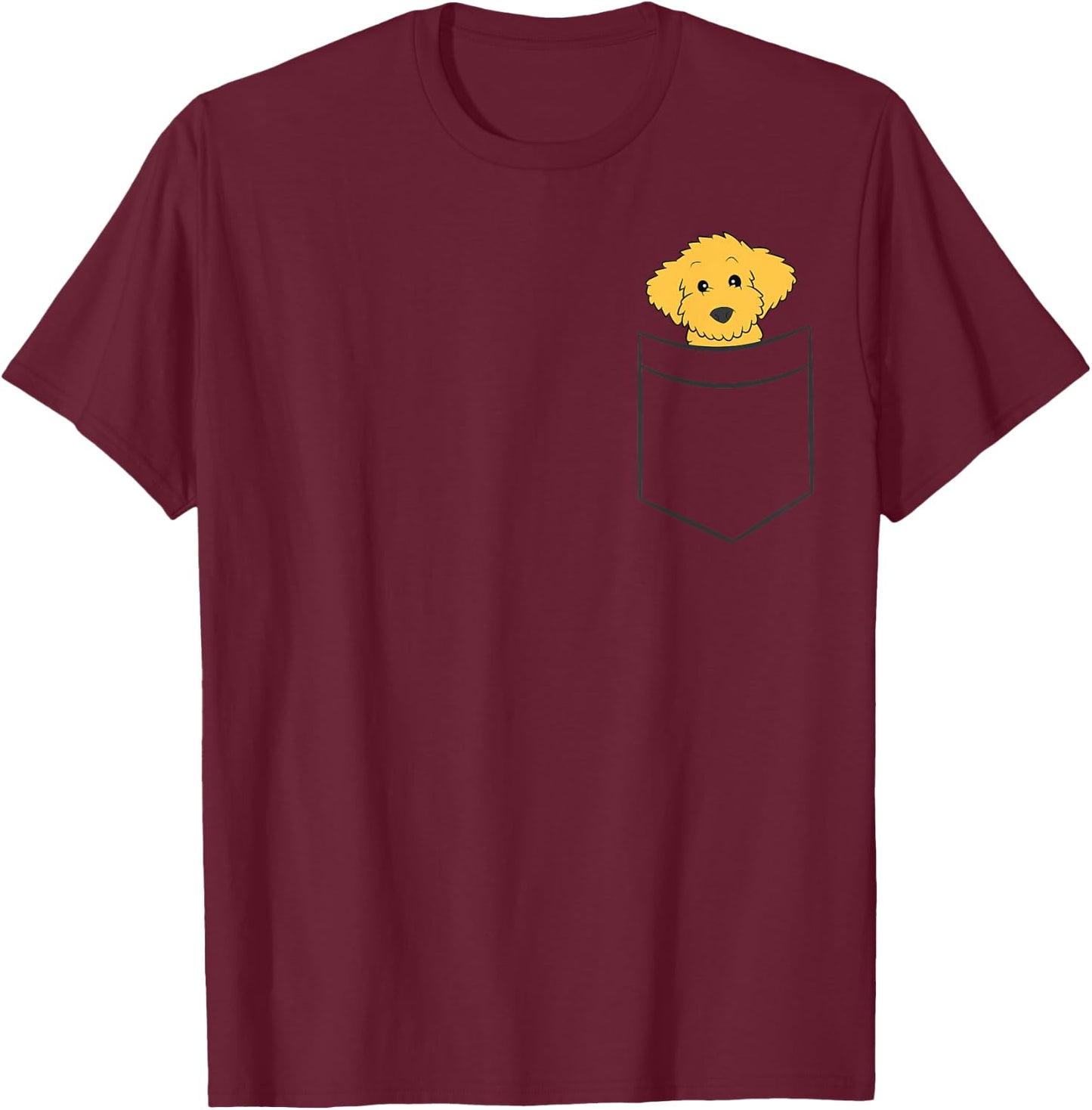 Goldendoodle Dog In Pocket Funny Goldendoodle Women Girls Kids T-Shirt - T-Shirt | Maroon