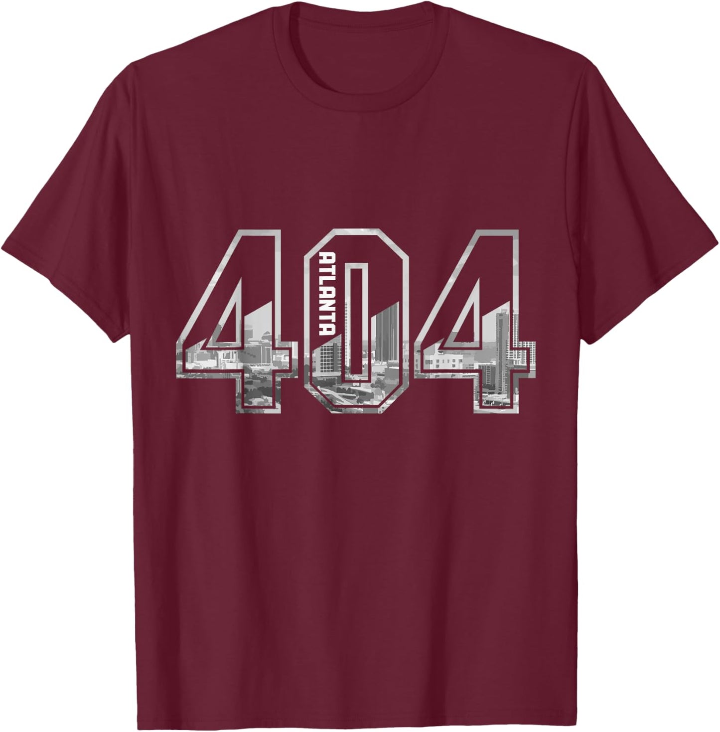 Atlanta Georgia ATL 404 Area Code Pride Skyline Vintage T-Shirt - T-Shirt | Maroon