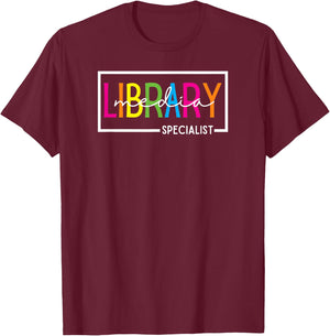 School Library Media Specialist T-Shirt - T-Shirt | Maroon